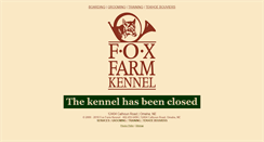 Desktop Screenshot of foxfarmkennel.com